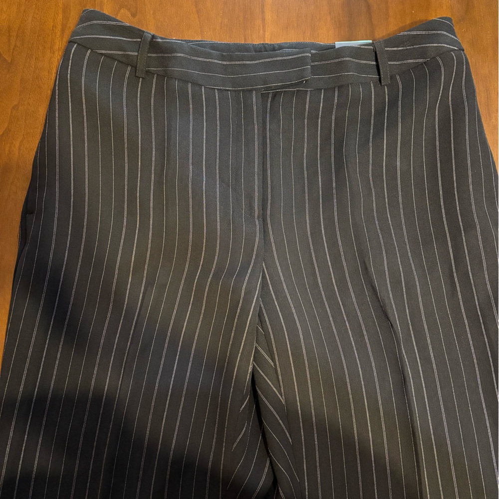 Jones Wear Black Pinstripe Trousers